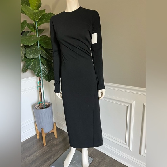 Toteme Twisted Jersey Midi Dress Elegant Black Dress Sz S 690$ - Picture 13 of 13